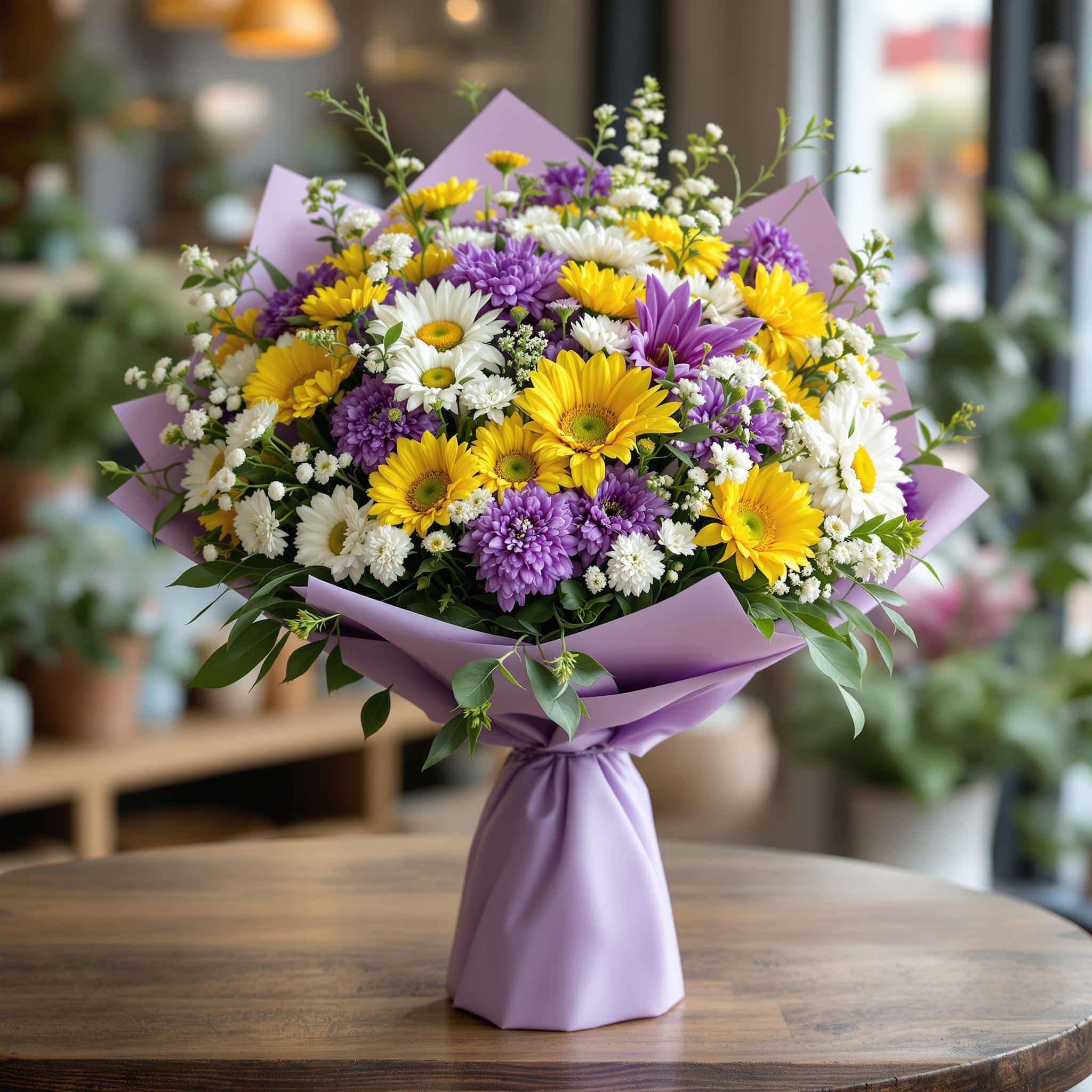 Buchet flori de câmp de vânzare în Piața de Flori Braila